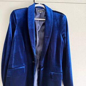 INC International Concepts Blue Velvet Blazer